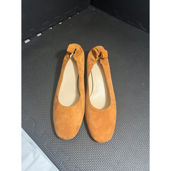 Everlane The Day Heel Women 11 Orange Suede Leather Pumps Cinch Heel Block Shoes - Picture 2 of 7